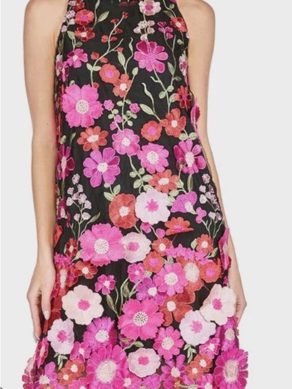 Floral Halter  Dress JADE. Cocktail dress.